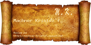 Machner Kristóf névjegykártya