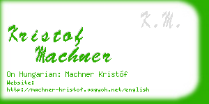 kristof machner business card